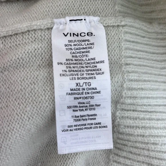 Vince Wool Cashmere Cream Long Grandpa Cardigan Size XL - Picture 5 of 6